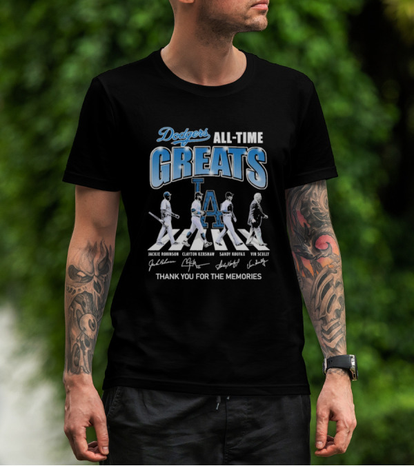 Los Angeles Dodgers All-Time Greats Dodgers Abbey Road Thank You For The Memories T-Shirt