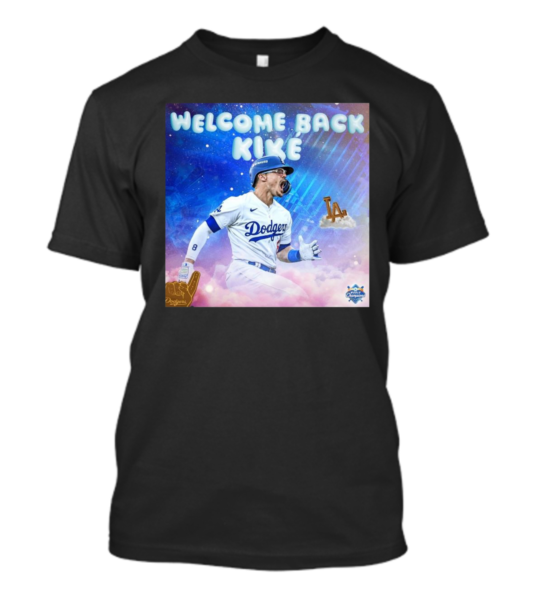 Los Angeles Dodgers Welcome Back Kike Hernández Two-Time Champion Celebration T-Shirt