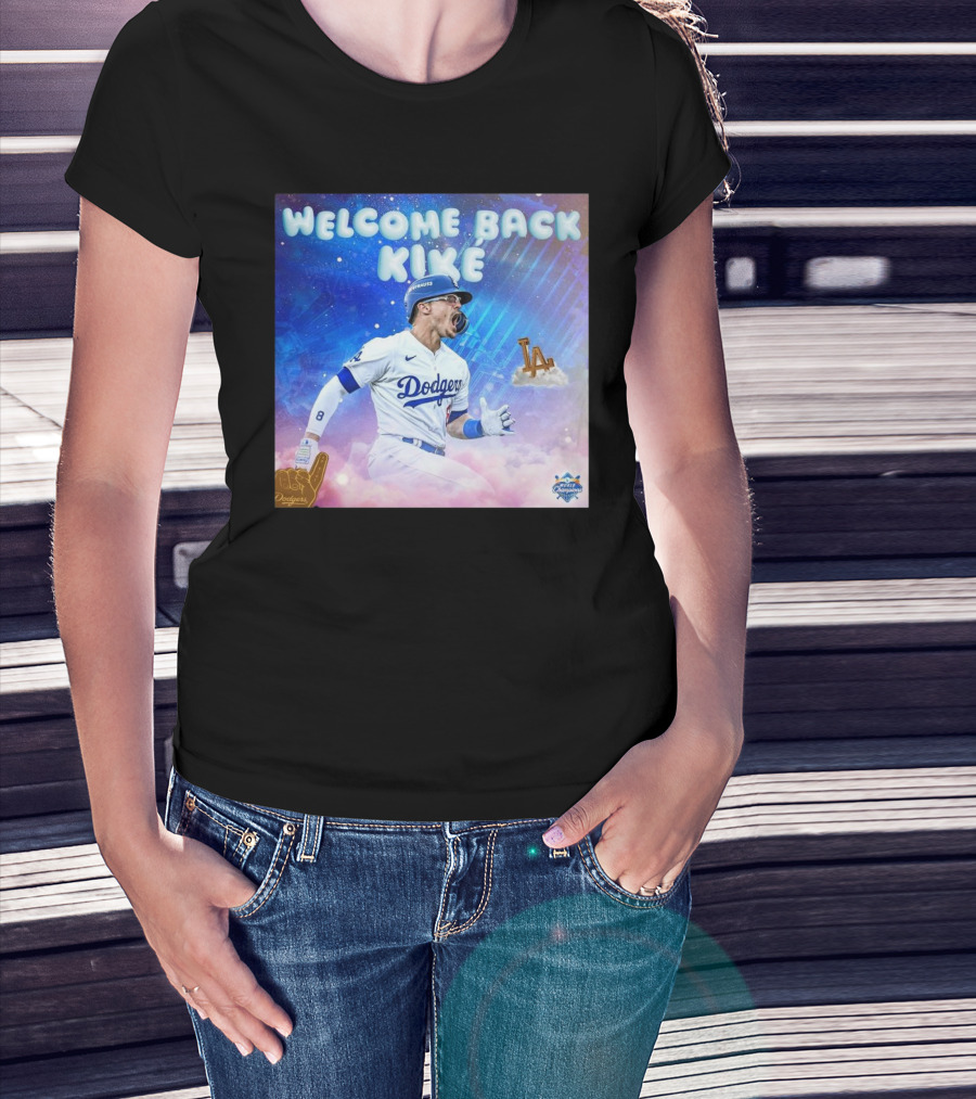 Los Angeles Dodgers Welcome Back Kike Hernández Two-Time Champion Celebration T-Shirt