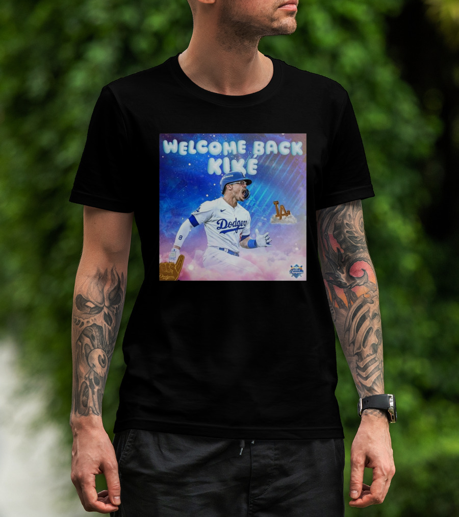 Los Angeles Dodgers Welcome Back Kike Hernández Two-Time Champion Celebration T-Shirt