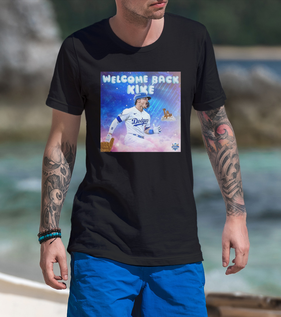 Los Angeles Dodgers Welcome Back Kike Hernández Two-Time Champion Celebration T-Shirt