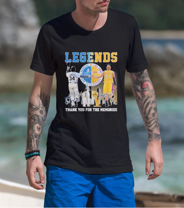 Los Angeles Legends Dodgers Valenzuela Lakers Bryant Thank You For The Memories T-Shirt