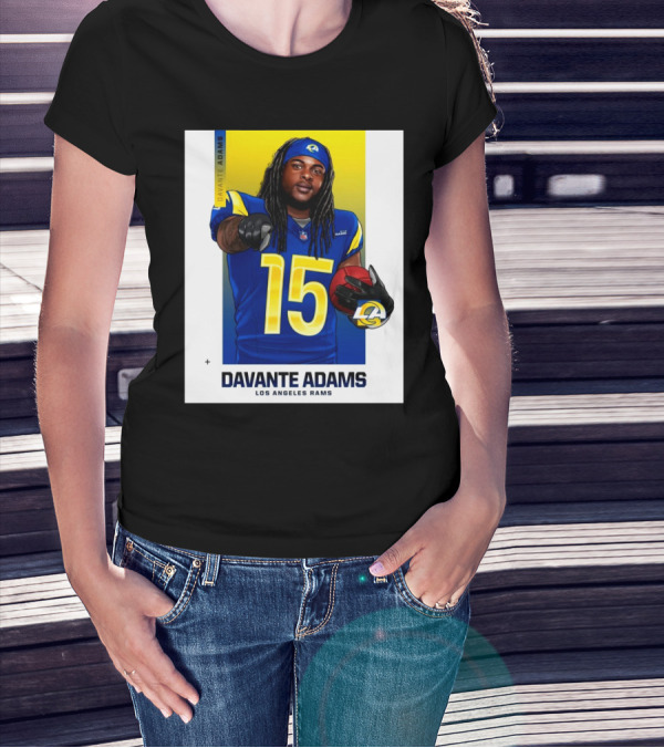 Los Angeles Rams Davante Adams 15 NFL Football LA Star T-Shirt