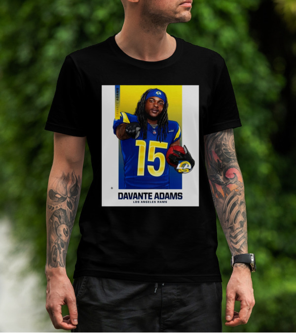 Los Angeles Rams Davante Adams 15 NFL Football LA Star T-Shirt