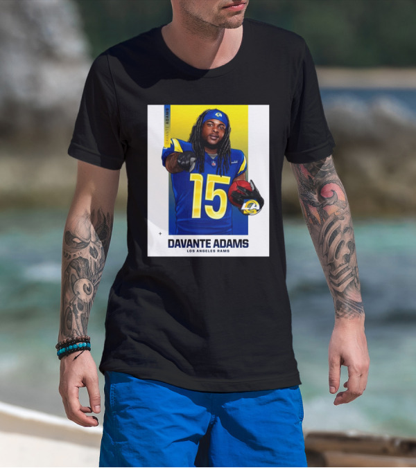 Los Angeles Rams Davante Adams 15 NFL Football LA Star T-Shirt