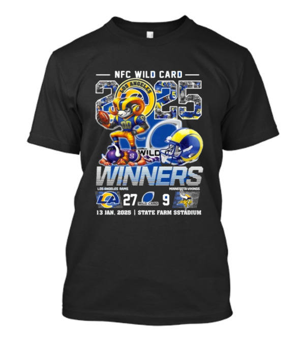 Los Angeles Rams NFC Wild Card 2025 Winners Over Minnesota Vikings 27-9 Victory SoFi Stadium California T-Shirt