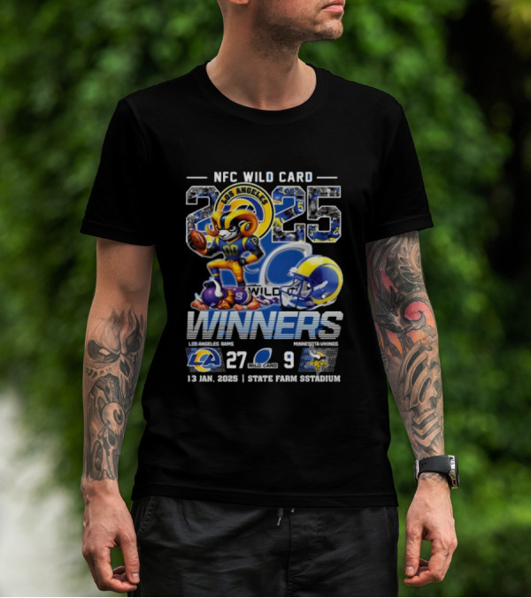 Los Angeles Rams NFC Wild Card 2025 Winners Over Minnesota Vikings 27-9 Victory SoFi Stadium California T-Shirt