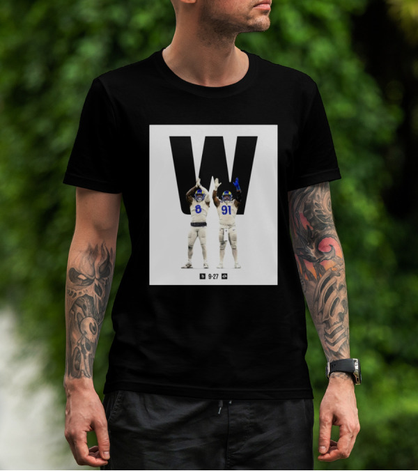Los Angeles Rams Victory Over Minnesota Vikings 27-9 Featuring Iconic Players On Field T-Shirt