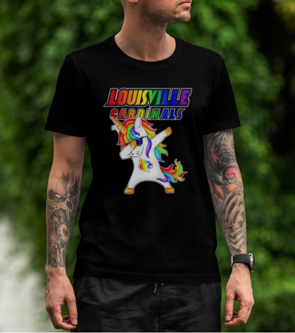 Louisville Cardinals Rainbow Unicorn Dabbing LGBT Pride T-Shirt