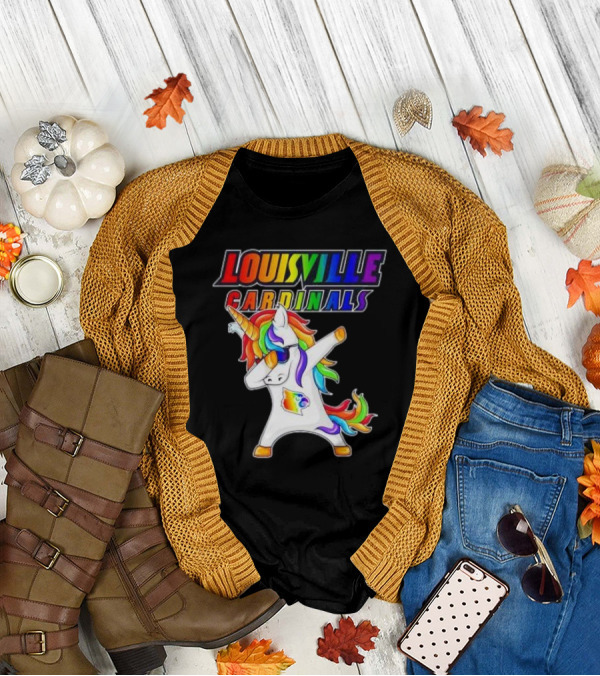 Louisville Cardinals Rainbow Unicorn Dabbing LGBT Pride T-Shirt