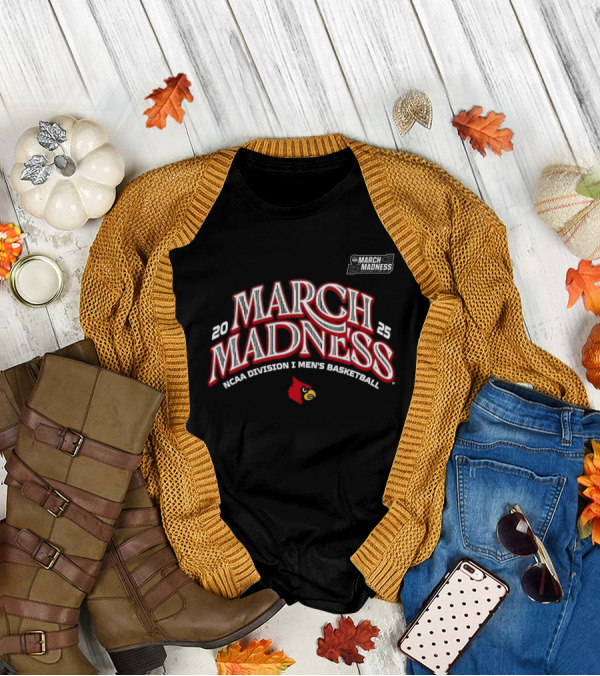 NCAA Division I Men's Basketball 2025 March Madness Louisville Cardinals Tournament T-Shirt