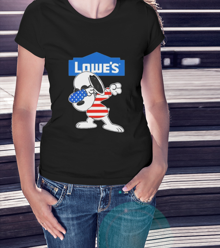 Lowe's Snoopy Dabbing American Flag Outfit T-Shirt