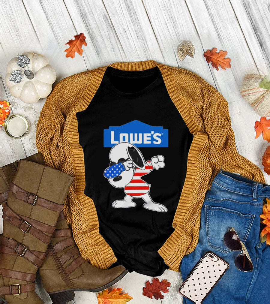 Lowe's Snoopy Dabbing American Flag Outfit T-Shirt