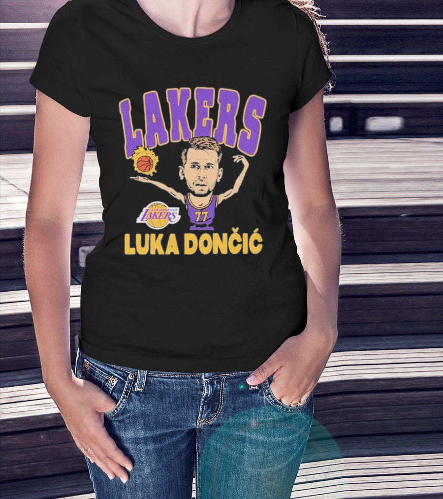 Luka Dončić Los Angeles Lakers Basketball Caricature 77 T-Shirt