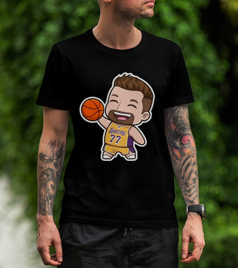Luka Doncic Lakers 77 Chibi Cartoon Basketball T-Shirt