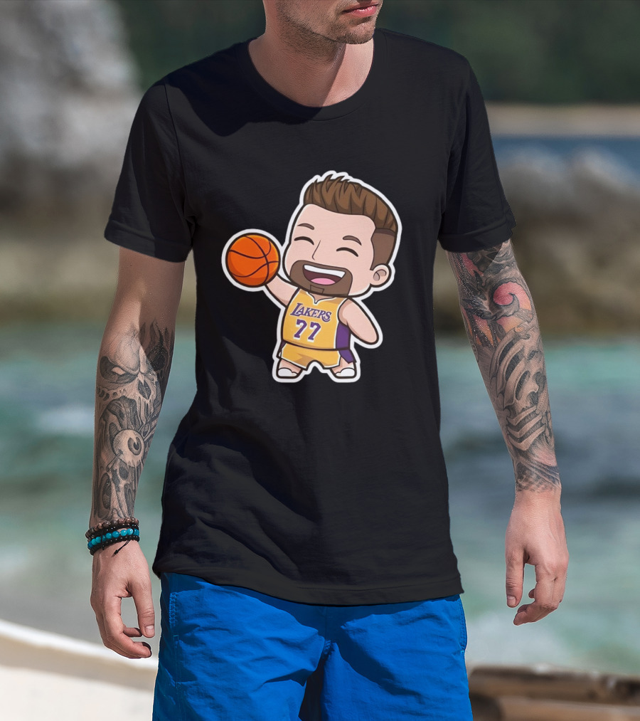 Luka Doncic Lakers 77 Chibi Cartoon Basketball T-Shirt