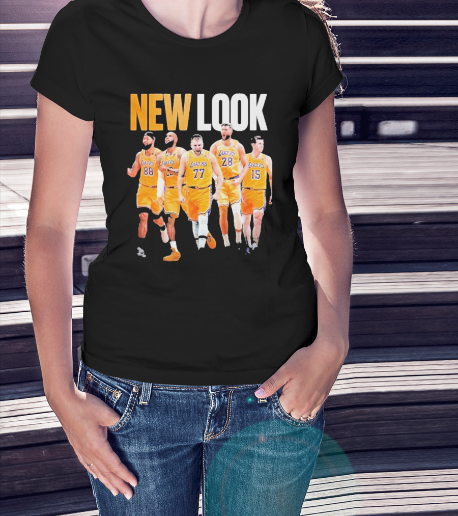 New Look Lakers Starting Five Luka Doncic 77 Los Angeles T-Shirt