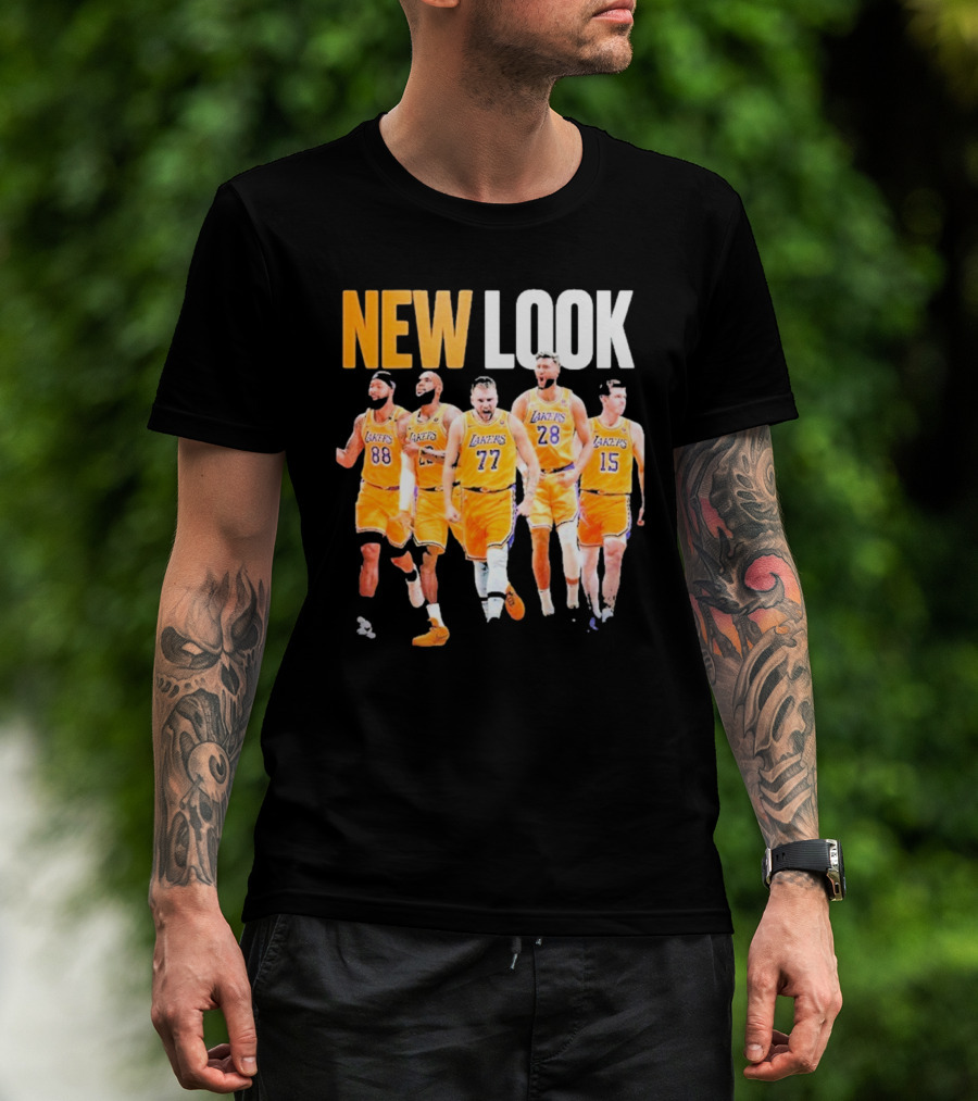 New Look Lakers Starting Five Luka Doncic 77 Los Angeles T-Shirt
