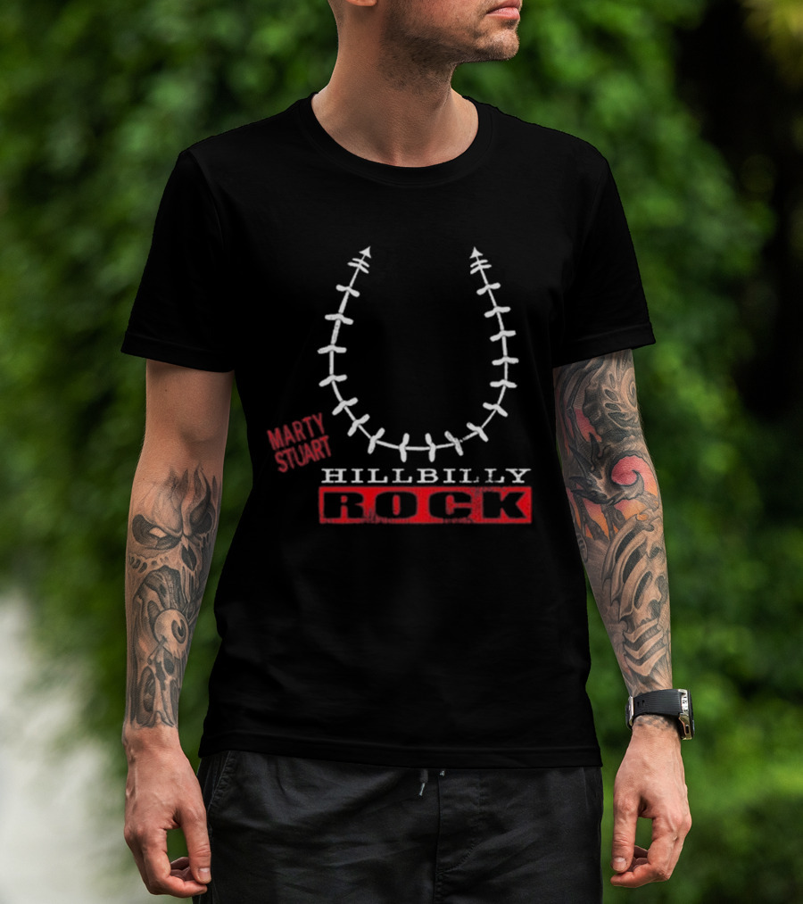 Marty Stuart HillBilly Rock Horseshoe Design T-Shirt
