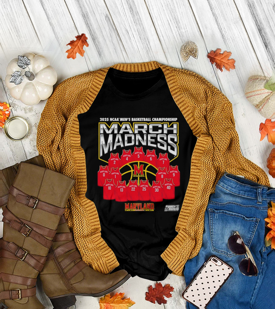 Maryland NCAA Basketball 2025 March Madness Championship Jerseys T-Shirt
