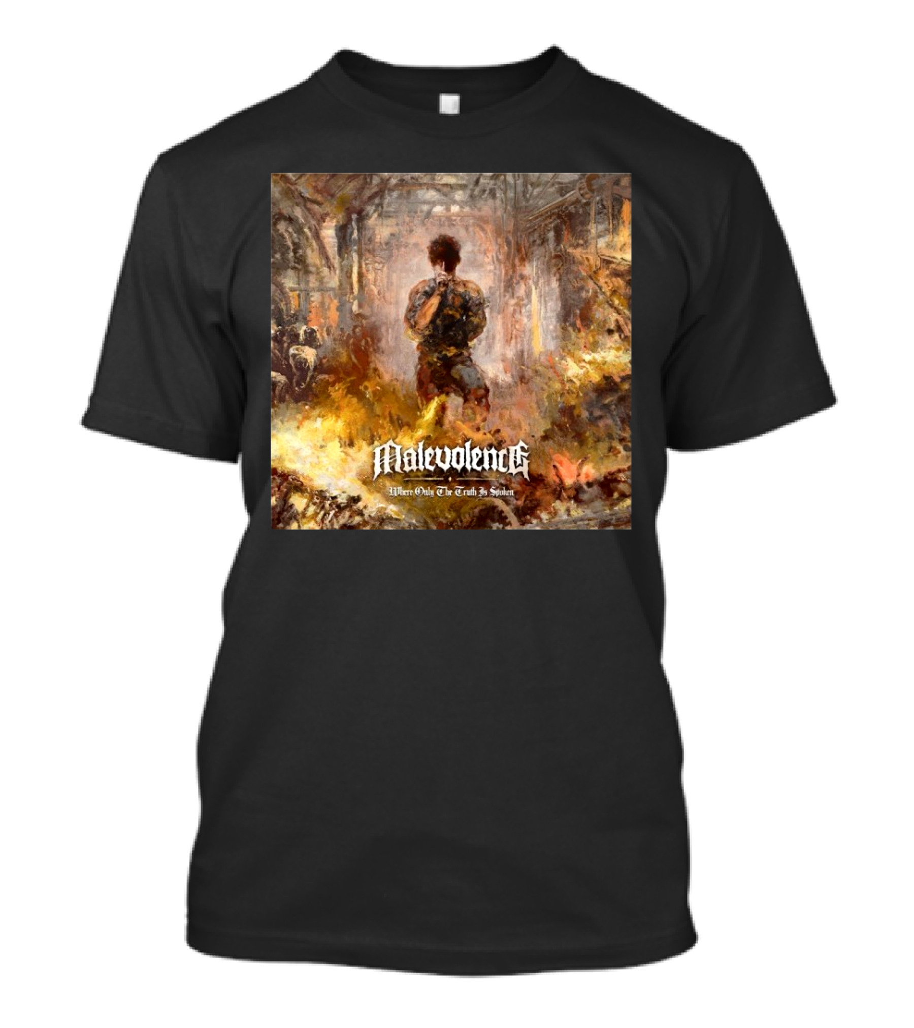 Malevolence Where Only The Truth Is Spoken Release On June 20th 2025 Fiery Chaos And Solitude T-Shirt