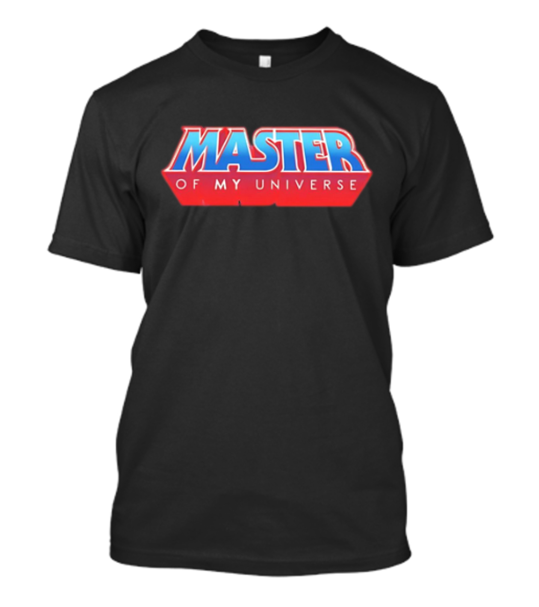 Master Of My Universe Retro Red And Blue Text T-Shirt