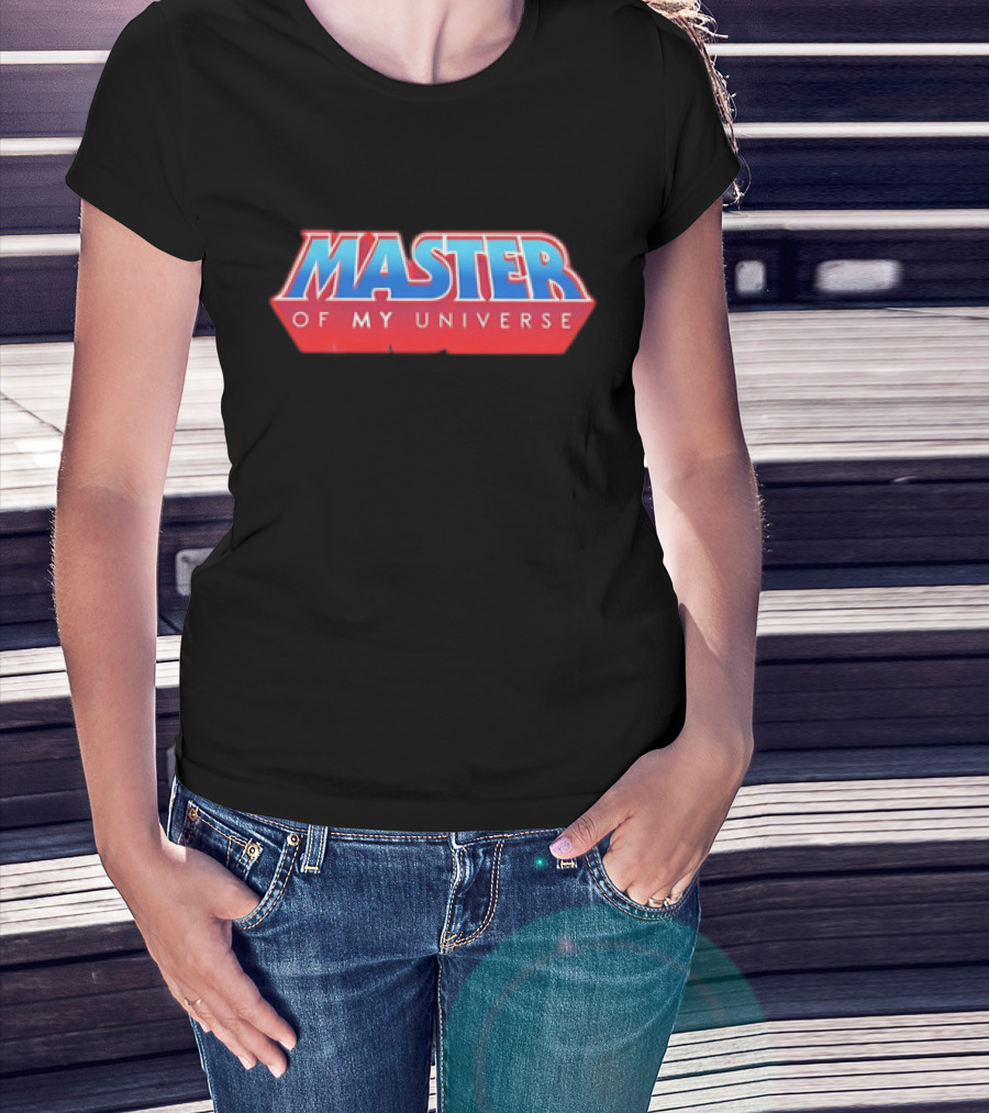 Master Of My Universe Retro Red And Blue Text T-Shirt