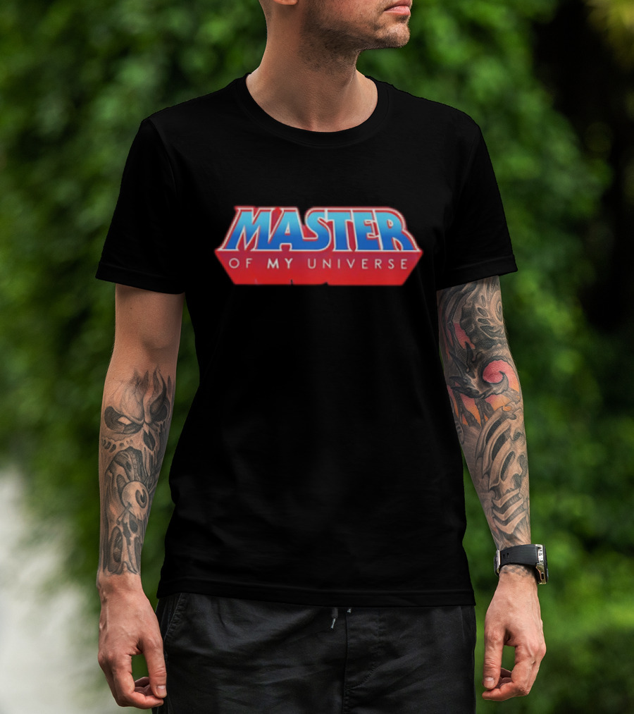Master Of My Universe Retro Red And Blue Text T-Shirt