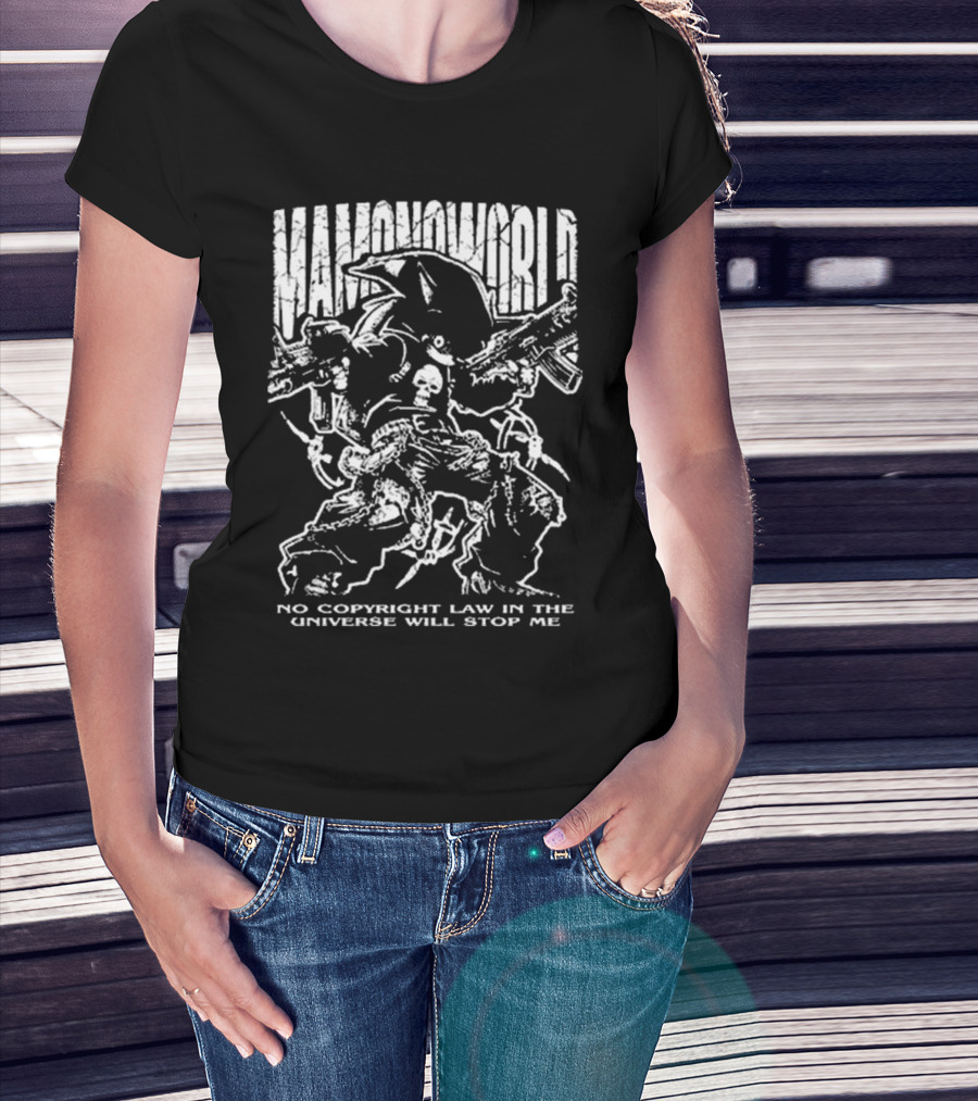 Mamono World No Copyright Law In The Universe Will Stop Me Guns And Characters T-Shirt