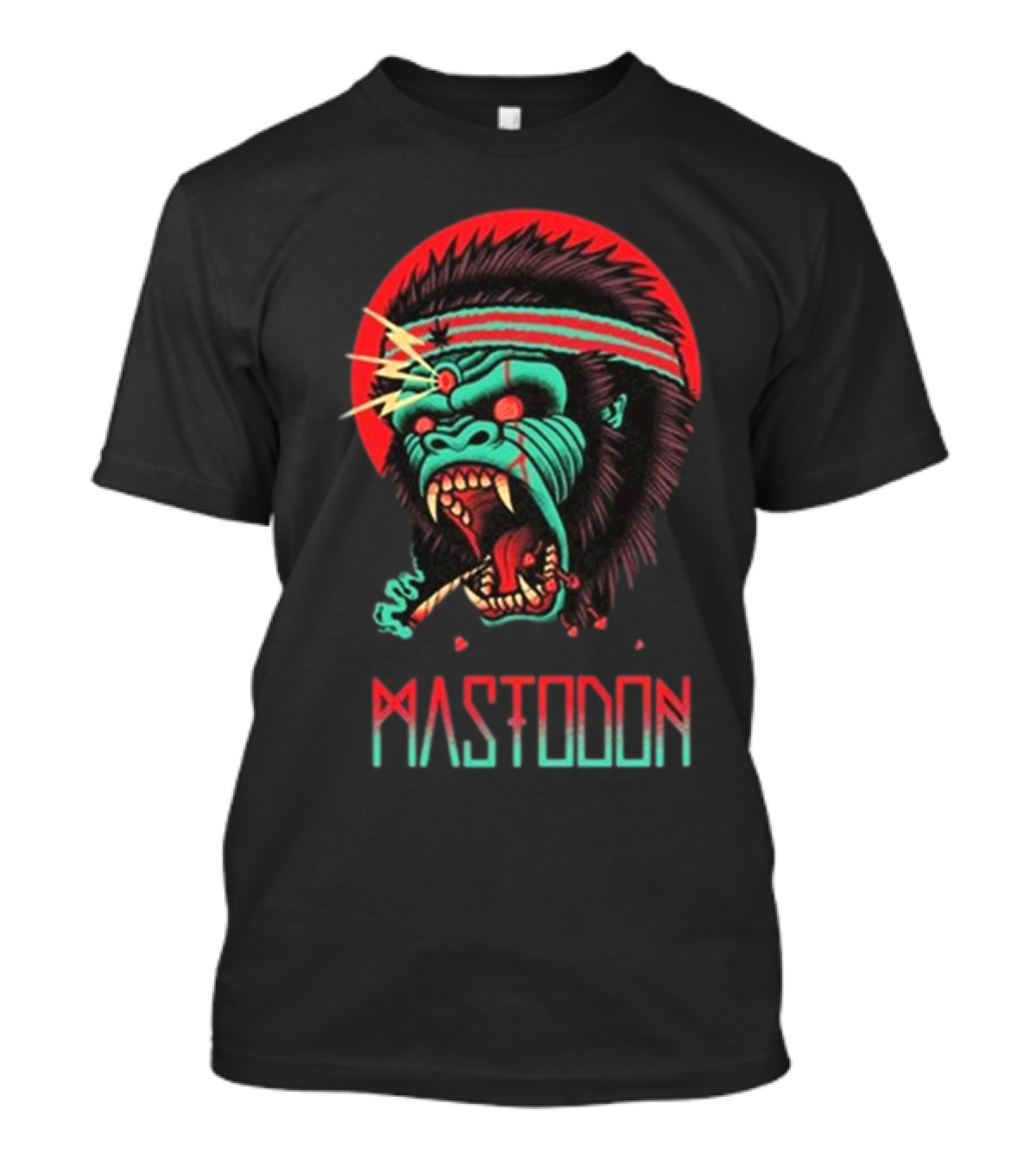 Mastodon Let's Get Physical Gorilla Neon Retro Style T-Shirt