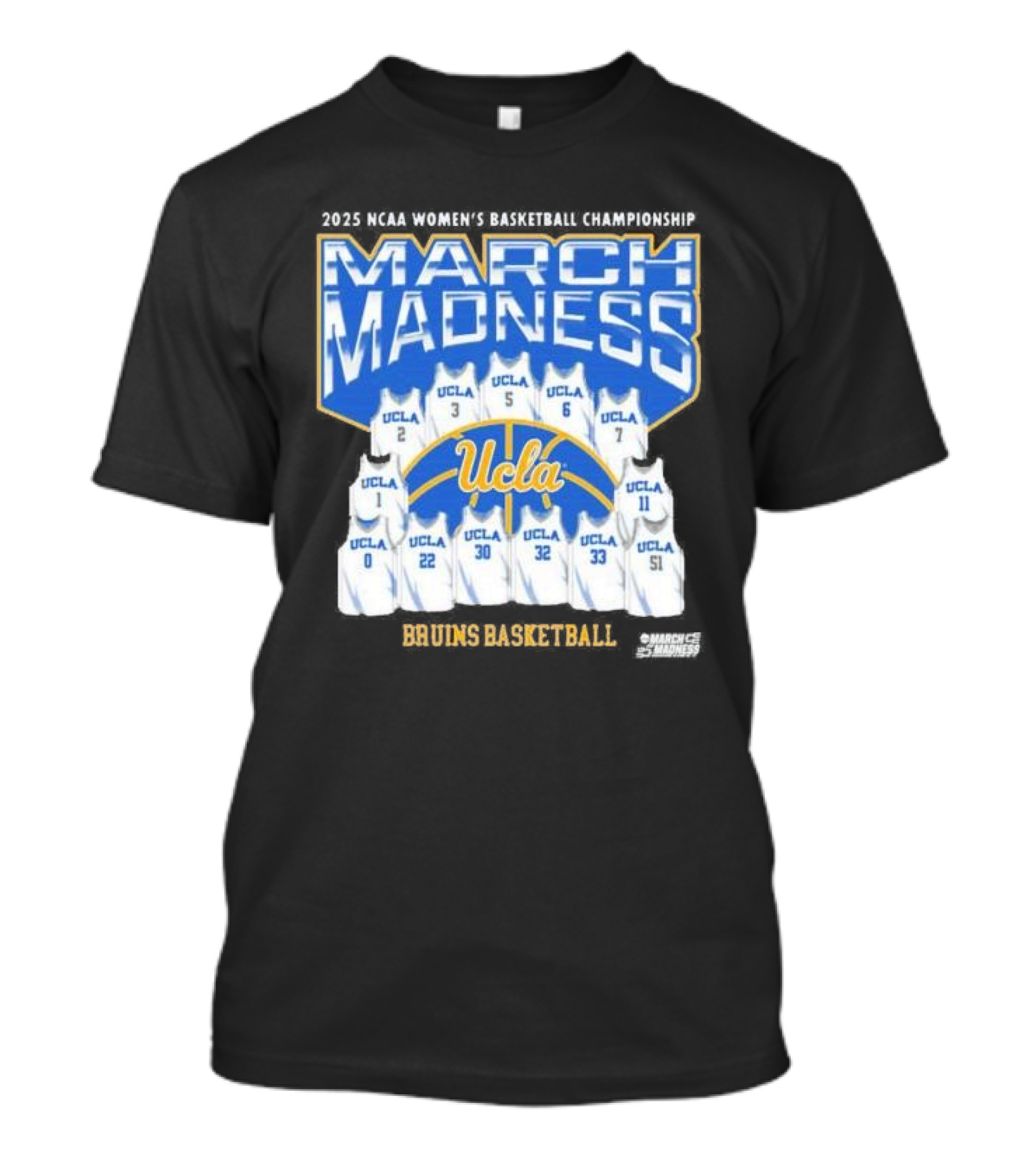 2025 March Madness UCLA Bruins Women’s Basketball Champions Jersey T-Shirt