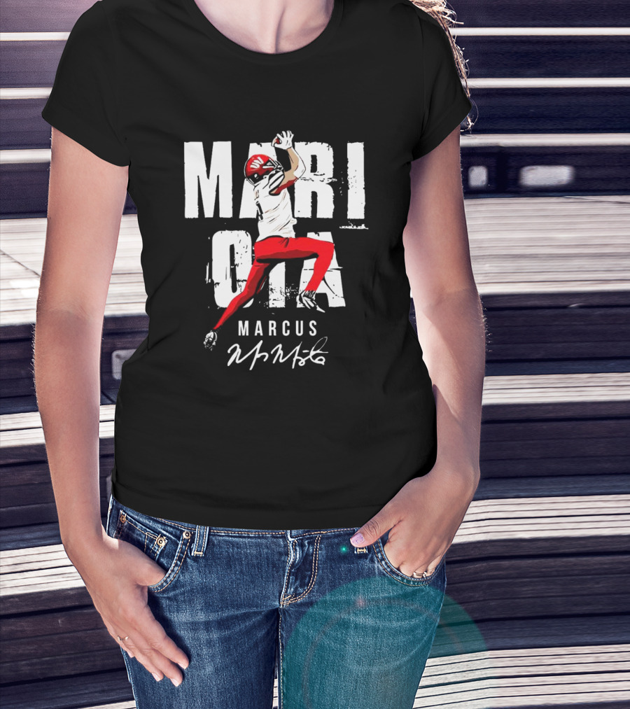 "Mari OIA Marcus Mariota Washington Commanders NFL Signature" T-Shirt