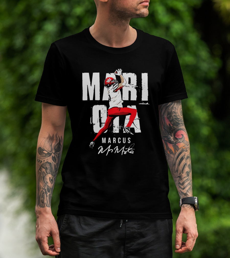 "Mari OIA Marcus Mariota Washington Commanders NFL Signature" T-Shirt