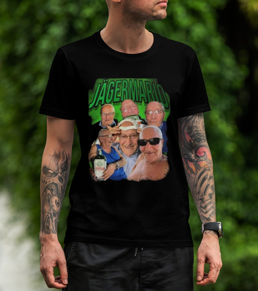Marioscerra5 Jägermario Sigma Funny Multiphoto Collage T-Shirt