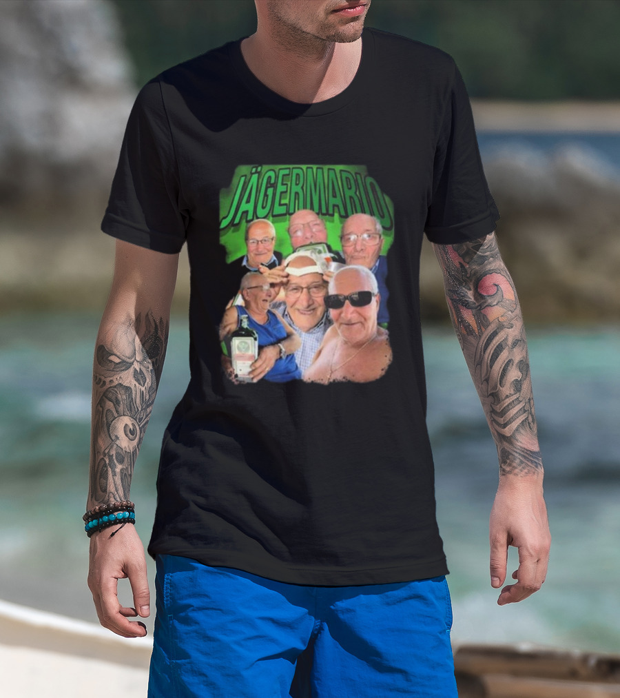 Marioscerra5 Jägermario Sigma Funny Multiphoto Collage T-Shirt