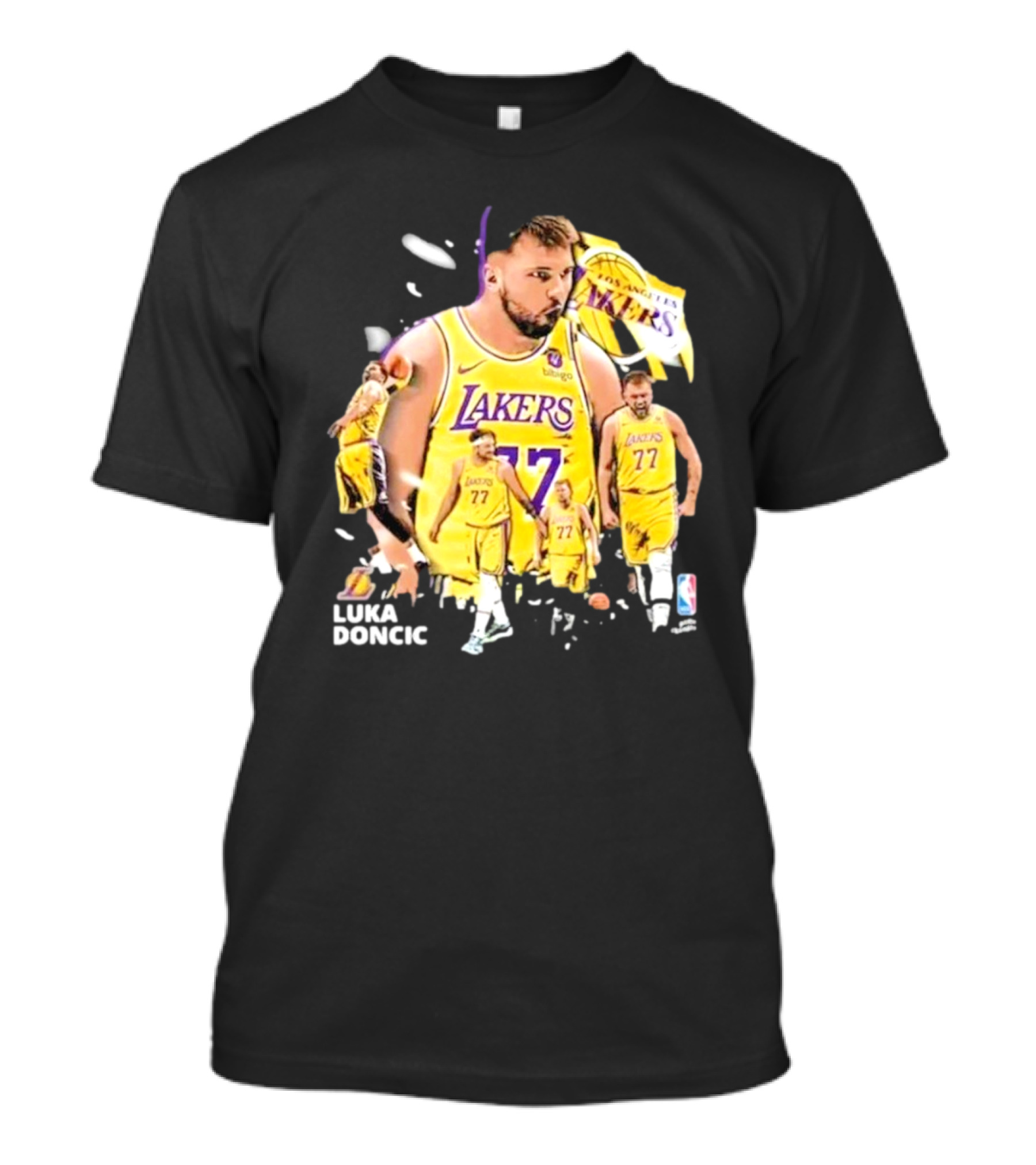 Luka Doncic 77 Vintage Style LA Lakers Basketball Imagery T-Shirt