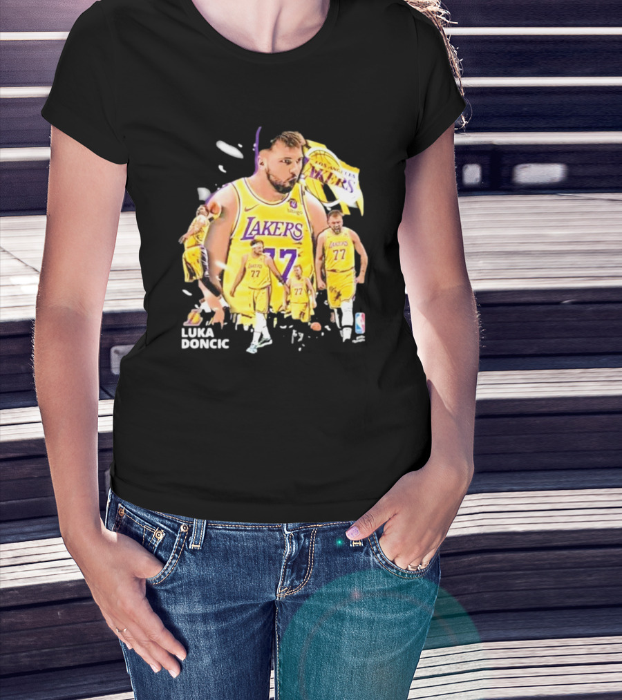 Luka Doncic 77 Vintage Style LA Lakers Basketball Imagery T-Shirt