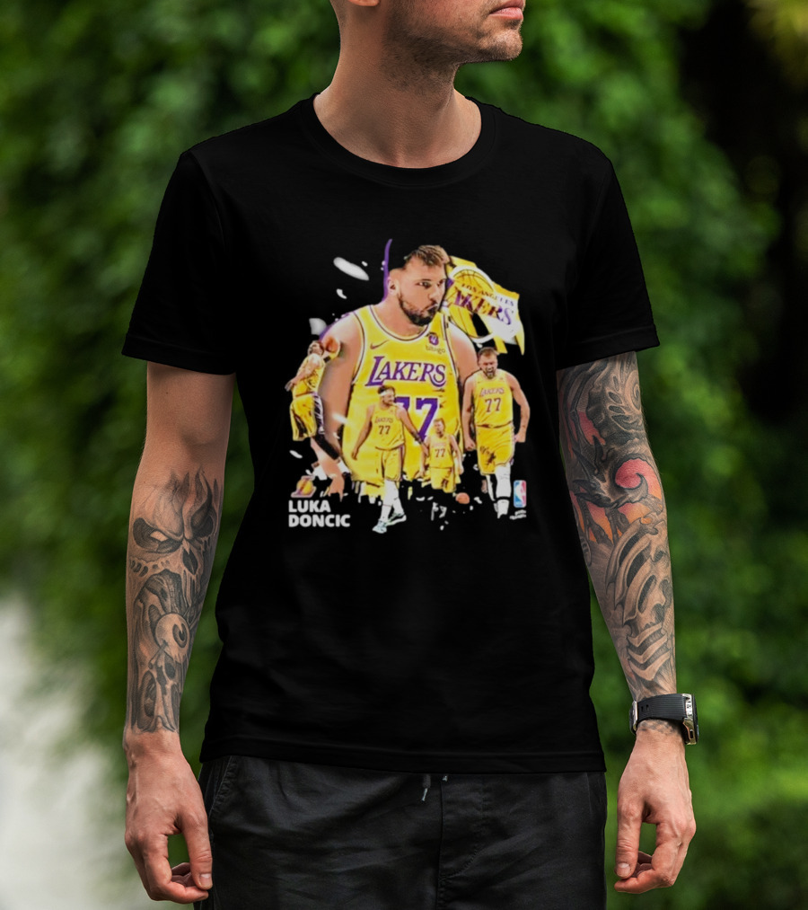 Luka Doncic 77 Vintage Style LA Lakers Basketball Imagery T-Shirt