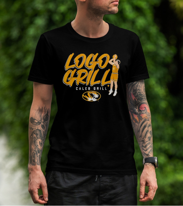 Logo Grill Caleb Grill Missouri Basketball Player Shooting Tiger Emblem T-Shirt