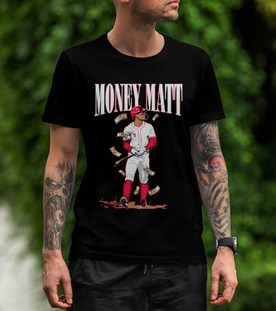 Money Matt McLain Red Baseball Player Icon T-Shirt