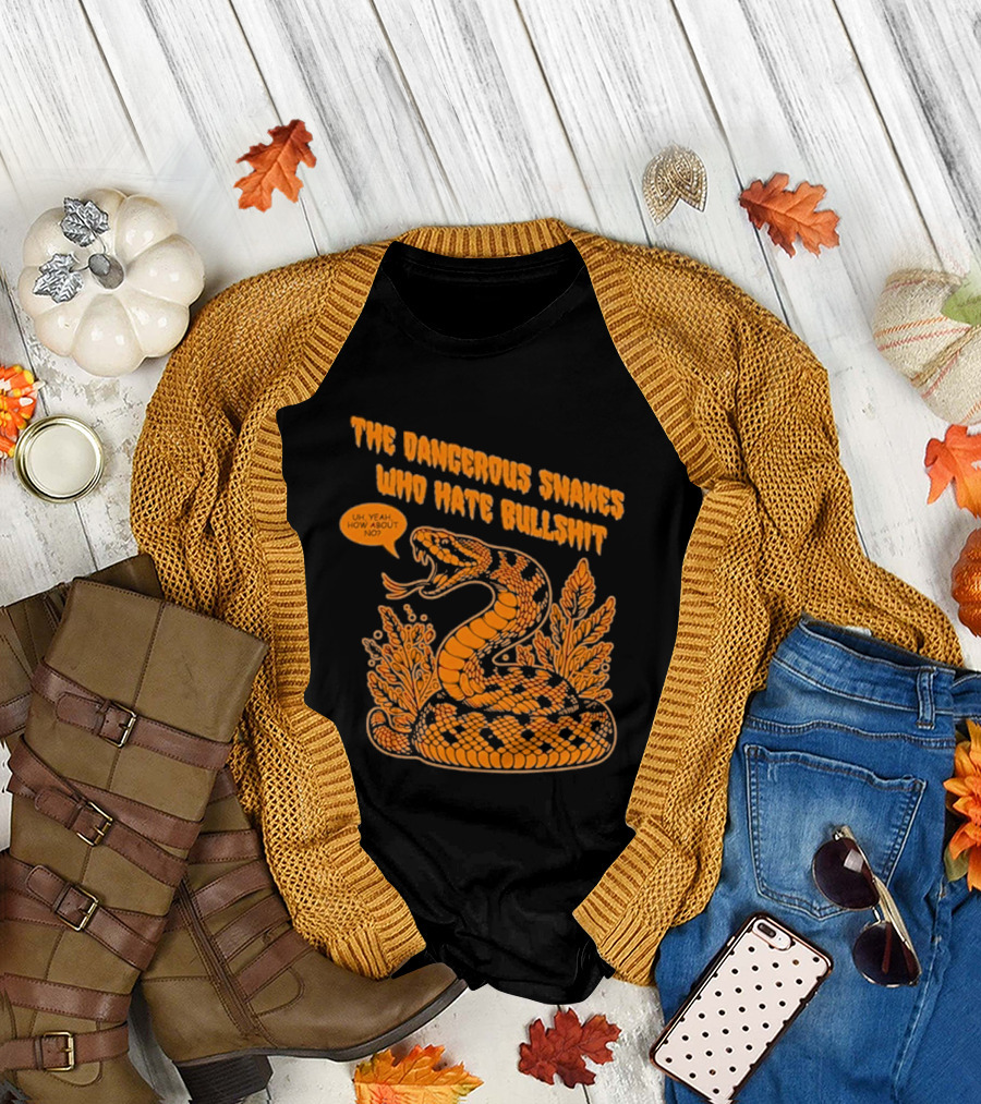 The Dangerous Snakes Who Hate Bullshit Fierce Orange Snake Illustration T-Shirt