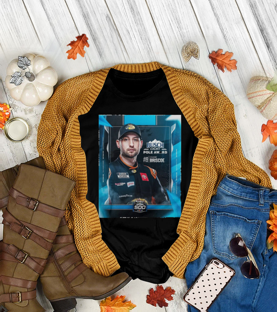 NASCAR Busch Light Pole Award Chase Briscoe #19 Daytona 500 2025 T-Shirt