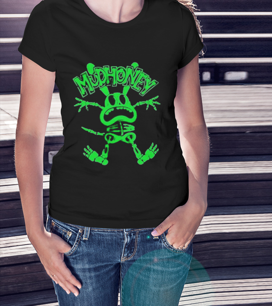 Mudhoney Foro Indie Rocks Mexico City Mar 30 2025 Glowing Green Cartoon Monster T-Shirt
