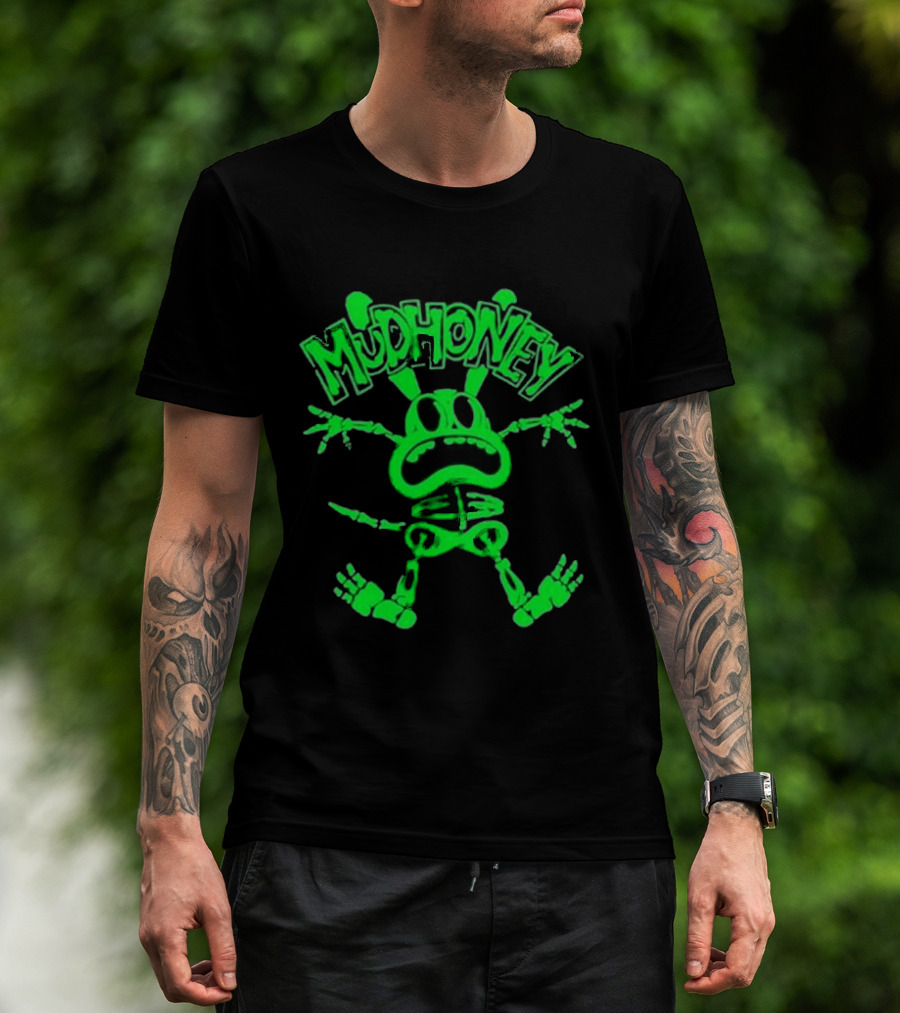 Mudhoney Foro Indie Rocks Mexico City Mar 30 2025 Glowing Green Cartoon Monster T-Shirt