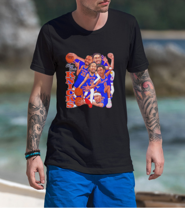New York Knicks Basketball Caricatures Team Group Fan Favorite T-Shirt