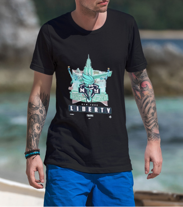 New York Liberty Broadway Atlantic Ave WNBA Statue Of Liberty Empire State Building T-Shirt