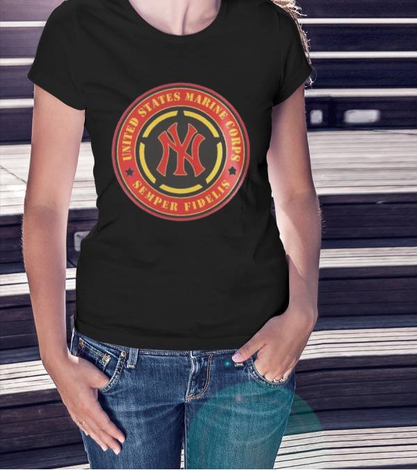 New York Yankees United States Marine Corps Semper Fidelis MLB Military Appreciation Night 2025 T-Shirt