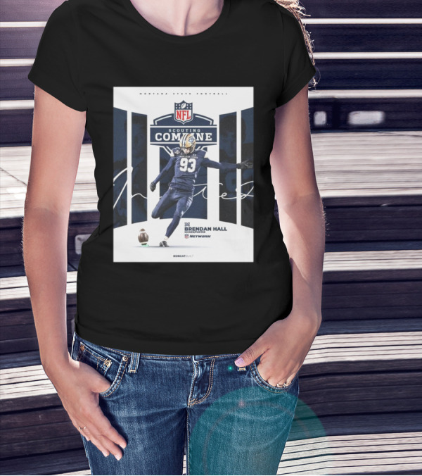 Montana State Football NFL Scouting Combine Brendan Hall Kicker Punter Bobcat Built Network T-Shirt