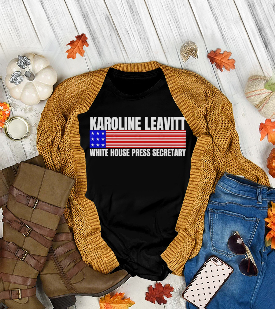 Karoline Leavitt White House Press Secretary American Flag Design T-Shirt