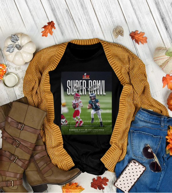 Patrick Mahomes Vs Jalen Hurts Super Bowl LIX Kansas City Chiefs Vs Philadelphia Eagles Sunday February 9 5:30PM CT T-Shirt